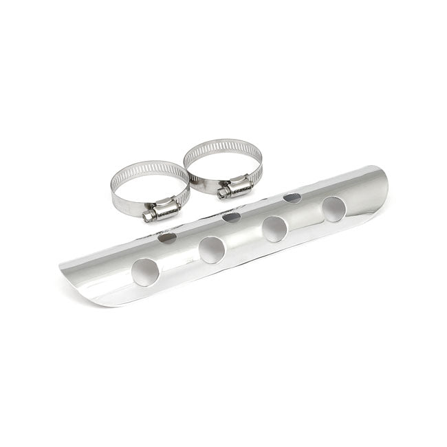 Universelles Bullet Hole Hitzeschutzblech, 10" (25,4cm) lang, Chrom