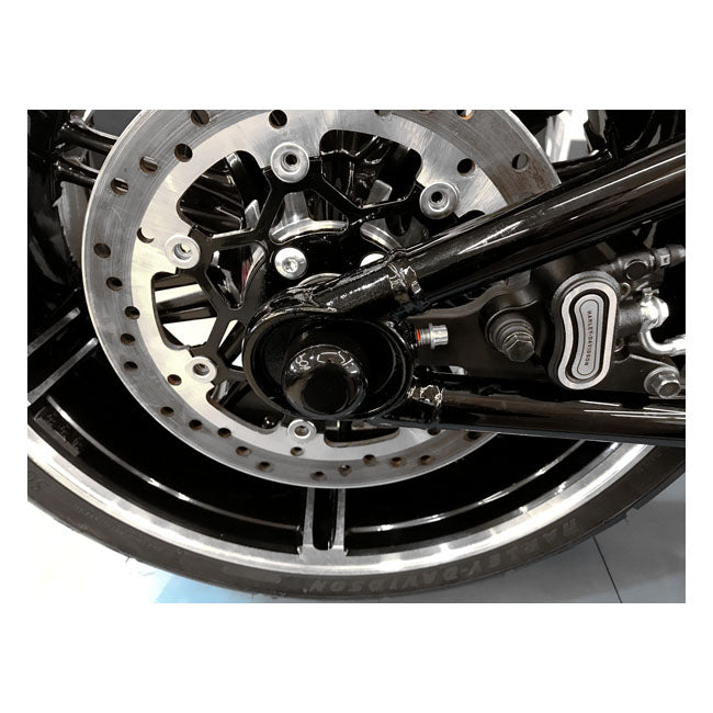 KILLER CUSTOM, Hintere Achscover Set, Schwarz glänzend, 18-23 M8 Softail