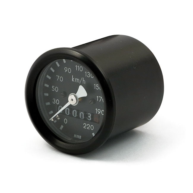 MMB 48mm Ultra Mini Speedometer (Tacho), Schwarz, KmH