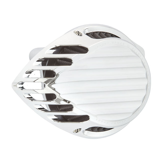ROUGH CRAFTS, TEARDROP Luftfilter, Chrom, 91-21 XL